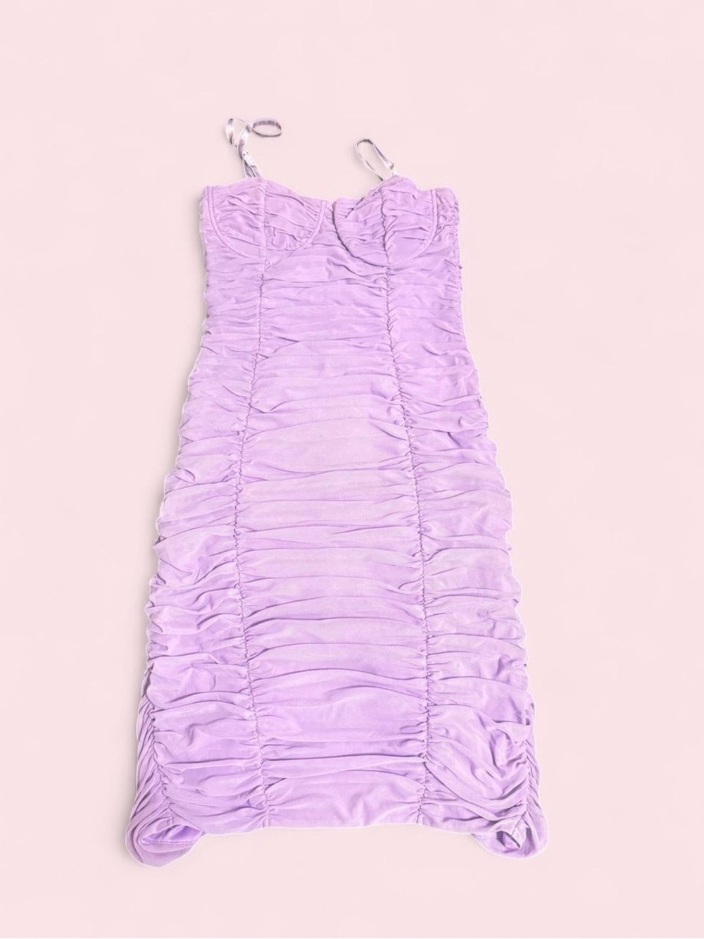 Shero Lilac ruched bodycon dress